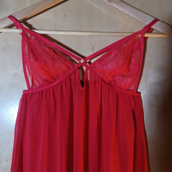 VICTORIA'S SECRET Red Babydoll Slip_Size Large - Picture 2 of 7
